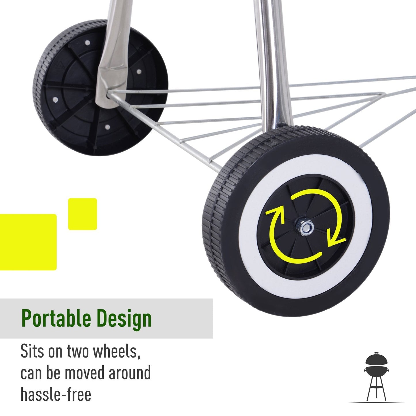 Portable Round Kettle Charcoal Grill BBQ Smoker with Lid Outdoor Heat Control Party Patio Barbecue Garden