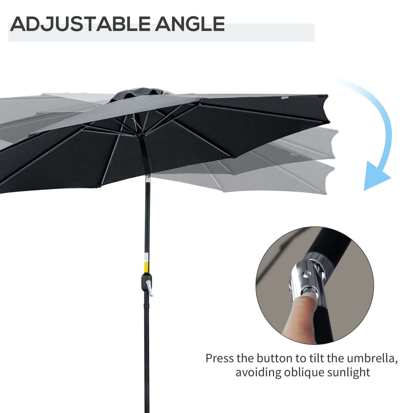 3M Tilting Parasol Garden Umbrellas