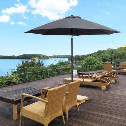 2.7M Patio Sun Umbrella Parasol Tilt Shade Shelter Canopy Aluminium Frame