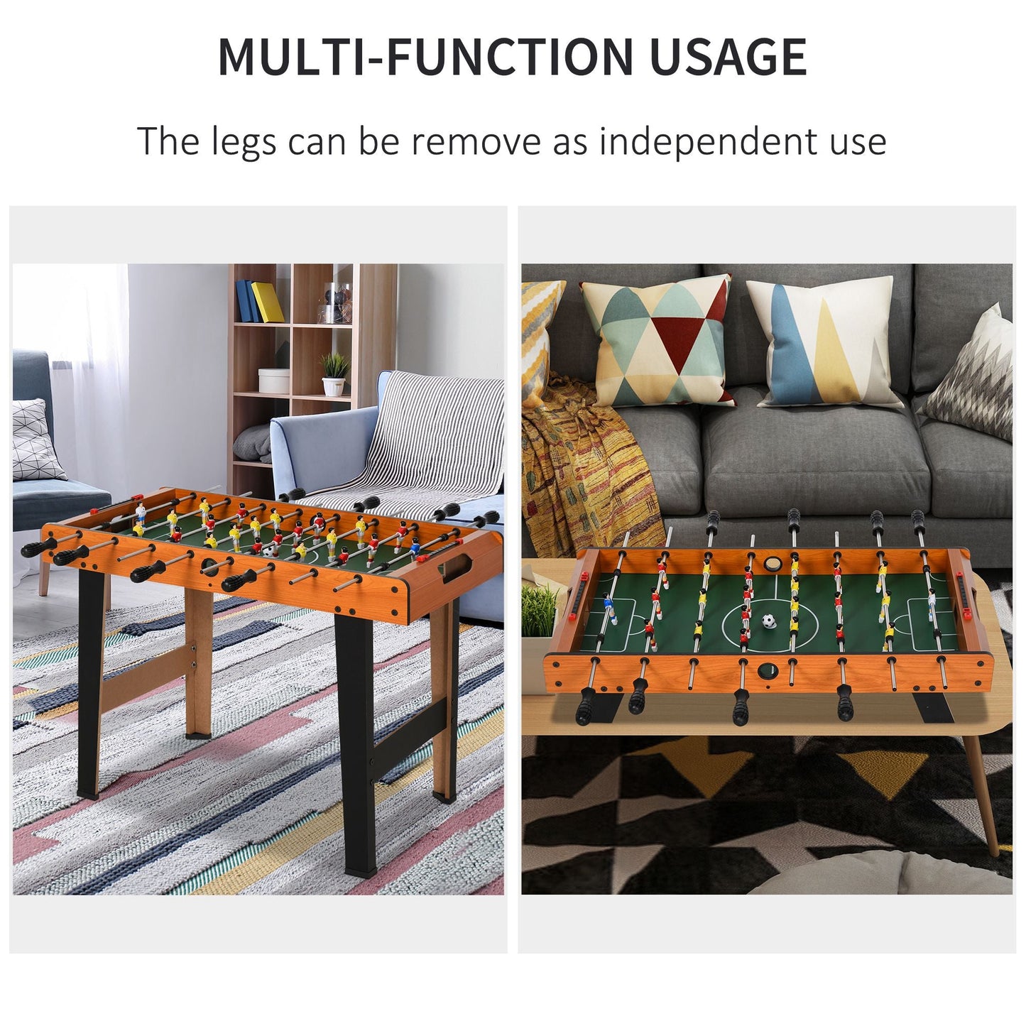 Foosball Game Table 84.5cm Wood Soccer Arcade Game Room