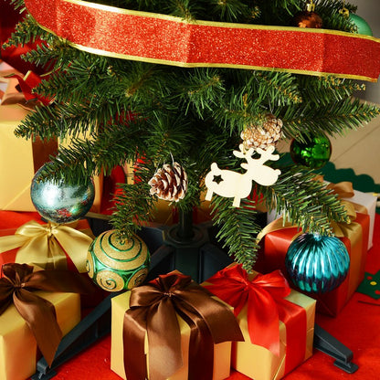 7FT Artificial Pine Pencil Slim Christmas Tree with 499 Branch Tips Xmas Holiday Décor with Stand Green