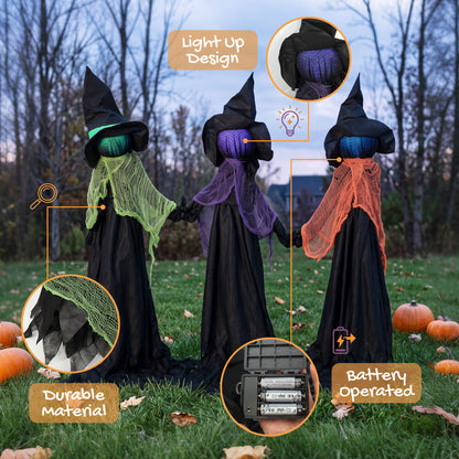 3 x Witch s Halloween Decoration - 120cm