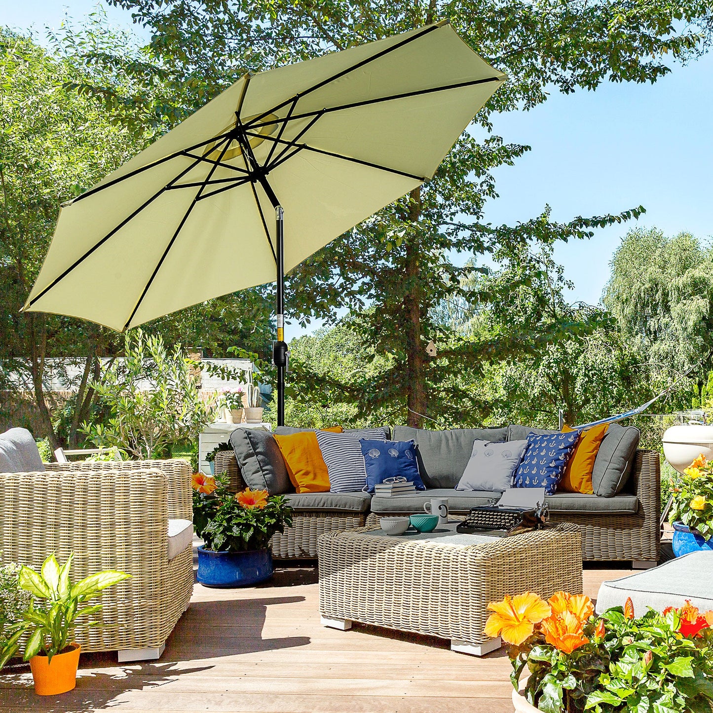 3M Tilting Parasol Garden Umbrellas