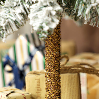 3x Slim Pencil Christmas Tree Artificial - White Frosted Green   Tips