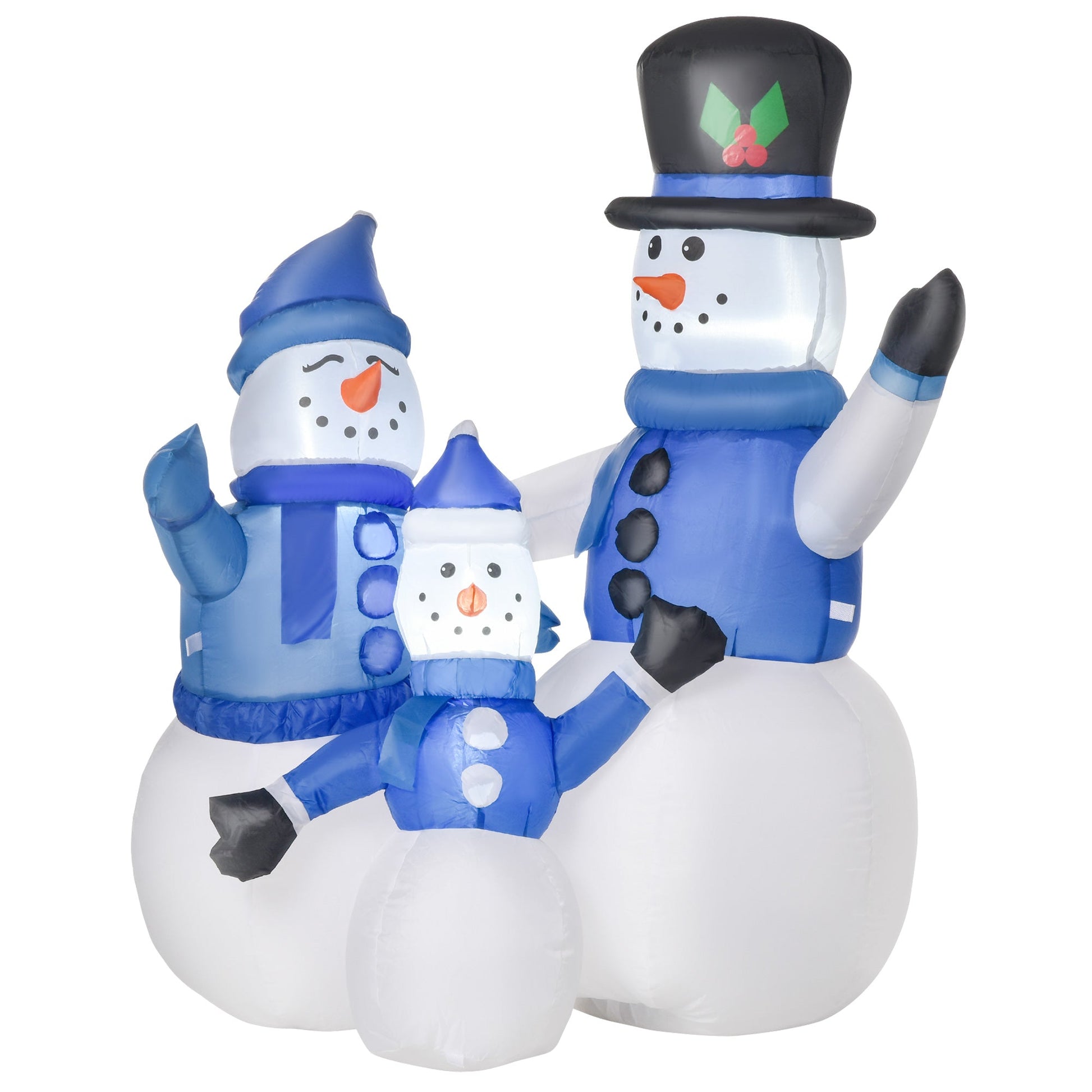 Homcom Christmas Inflatable Snowman Family Outdoor Home Seasonal Decoration w/ LED Light Primary Image