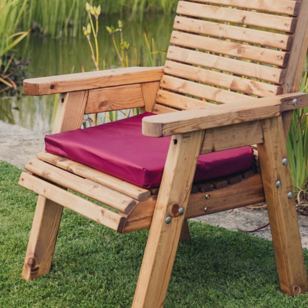Amesbury Burgundy Waterproof Seat Cushion by Churnet Valley - R1C Primary Image
