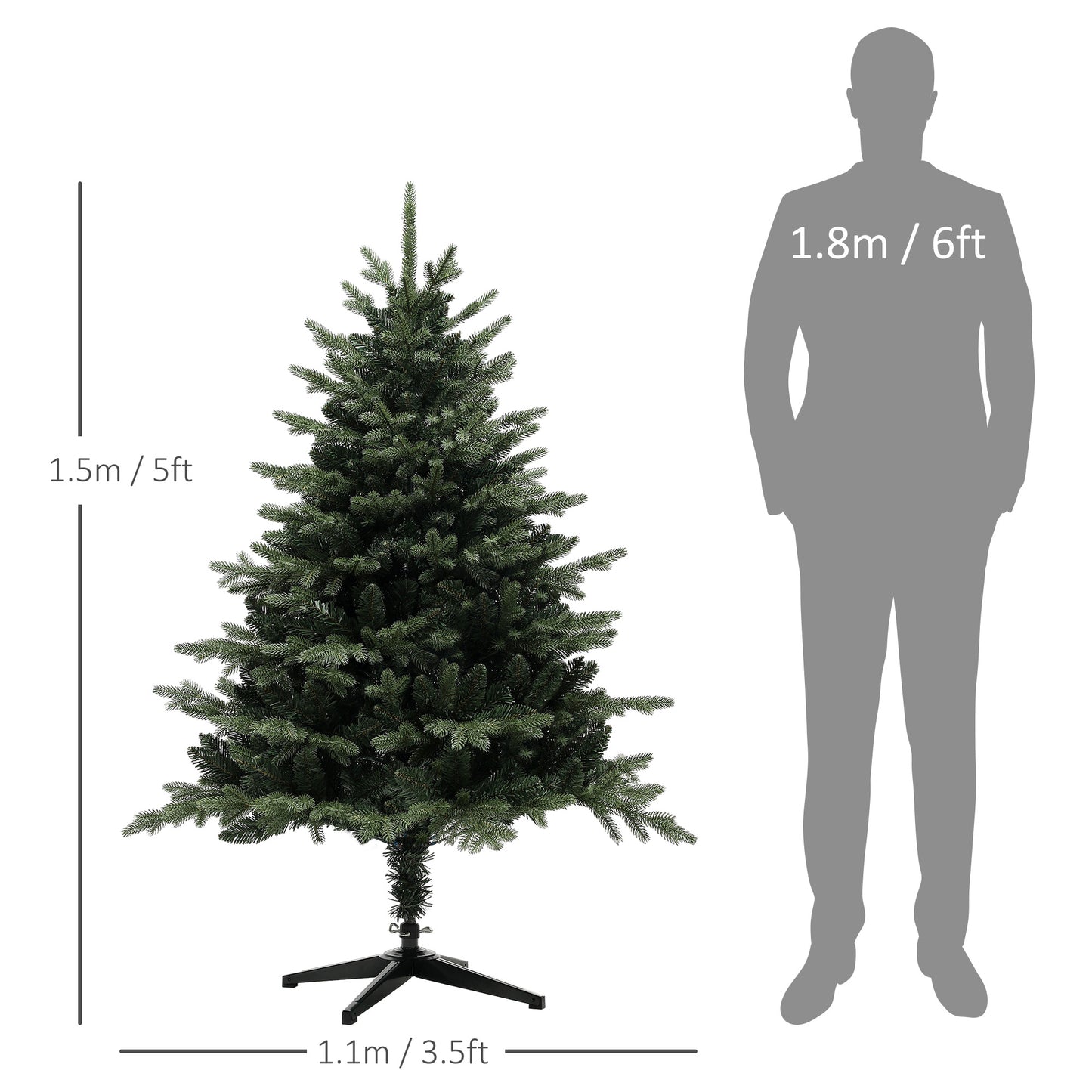 5ft Christmas Tree Artificial - Dark Green  1121 Tips