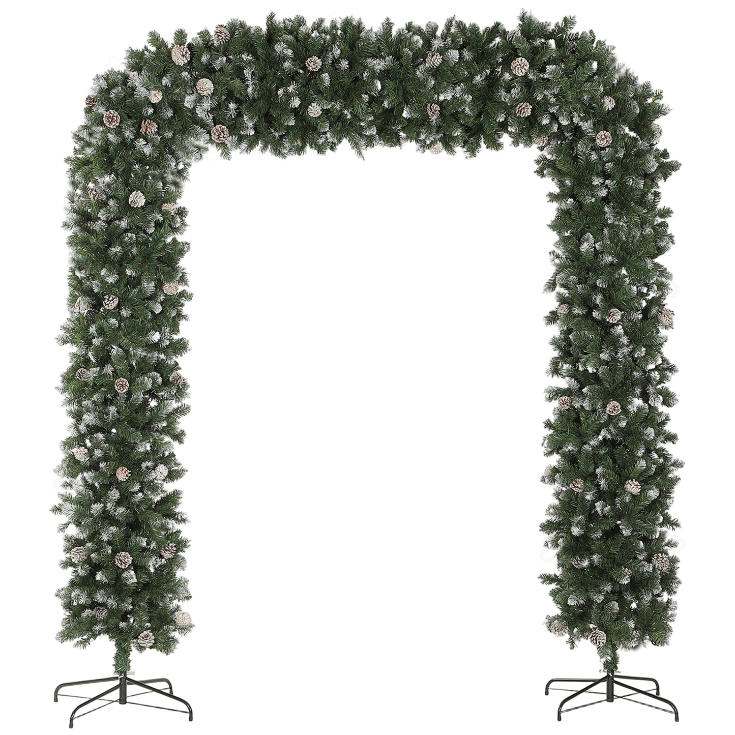 8ft Pinecone Christmas Tree Arch Artificial - White Frosted Green  2100 Tips