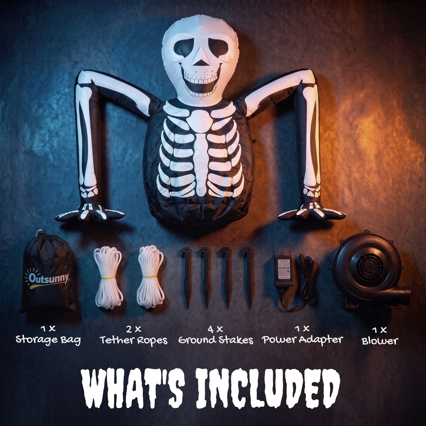 Skeleton Inflatable Halloween Decoration - 153cm