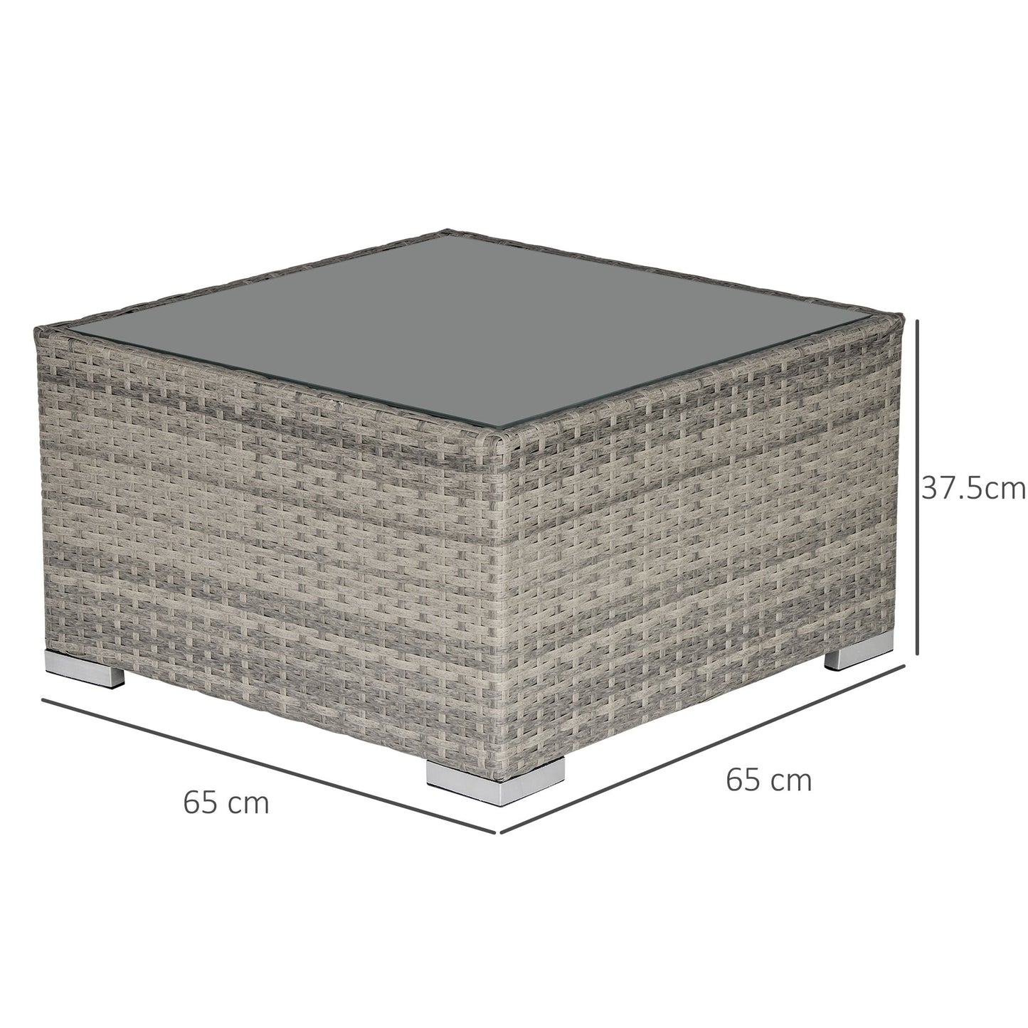 Square PE Wicker Rattan Table