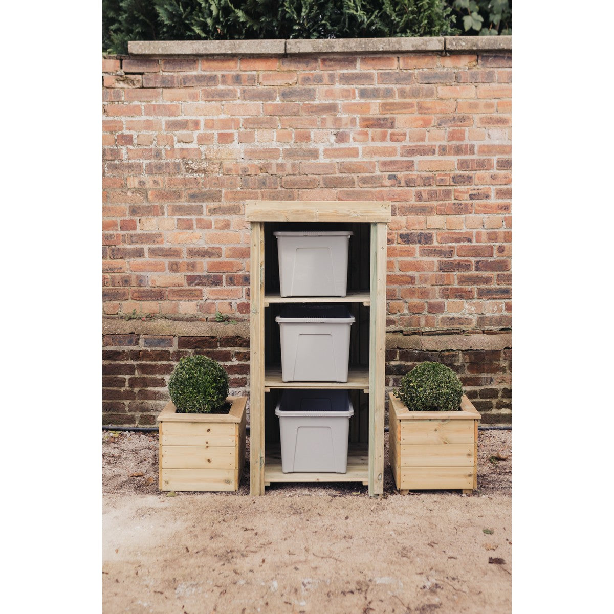 Recycle Garden Bin Store 67cm wide x 75cm deep by Churnet Valley - RS01