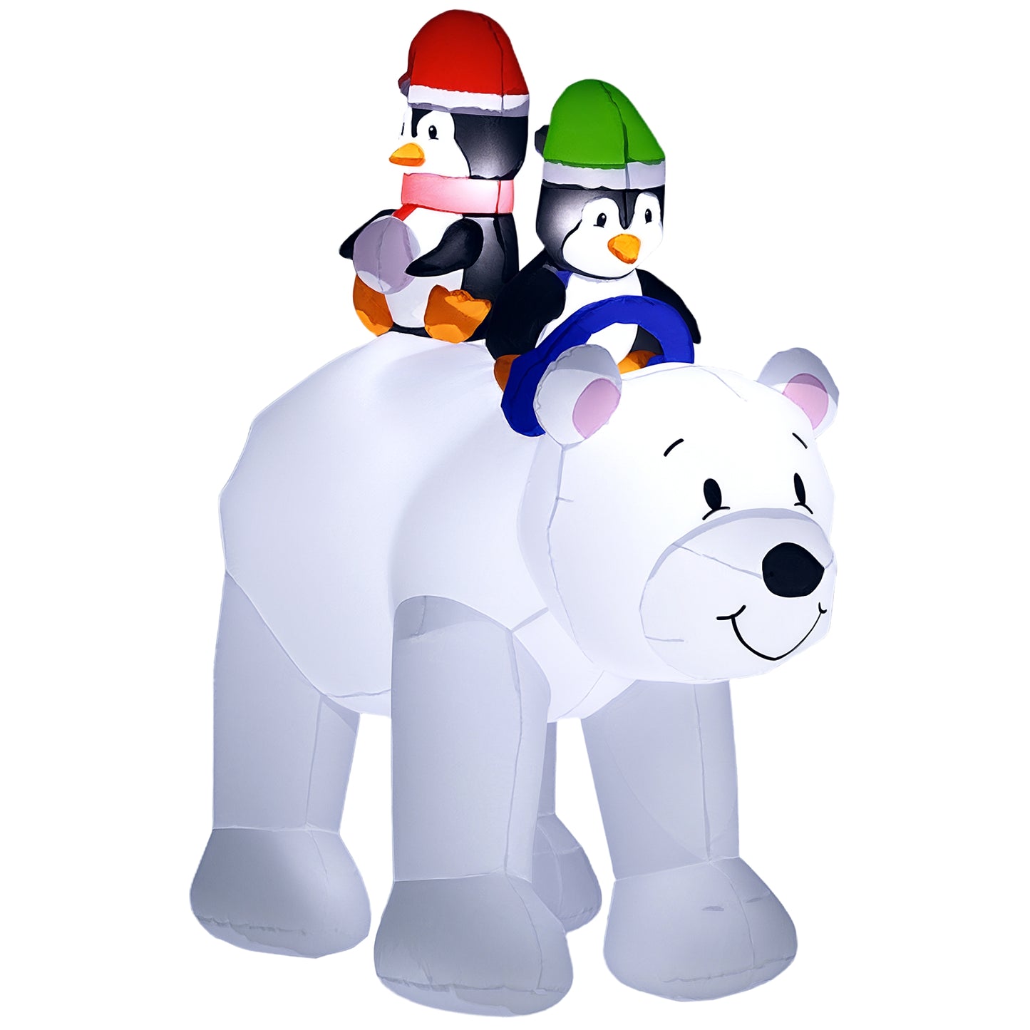 Polar Bear & Penguins Inflatable Christmas Decoration - 196cm