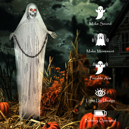 Animated Grim Reaper Halloween Decoration - 183cm