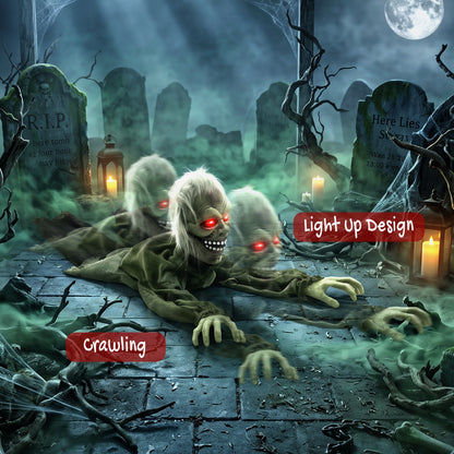 Animated Crawling Zombie Halloween Decoration - 116cm