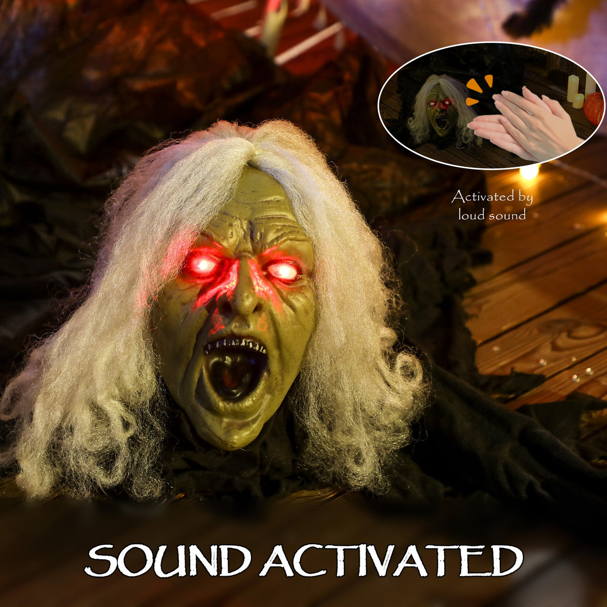 Animated Crawling Zombie Halloween Decoration - 183cm