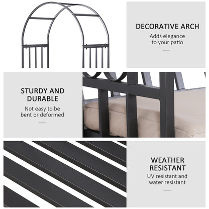 Metal Frame Bench W/Arch