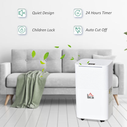 12L/Day 2000ML Portable Electric Quiet Dehumidifier for Home Laundry Room