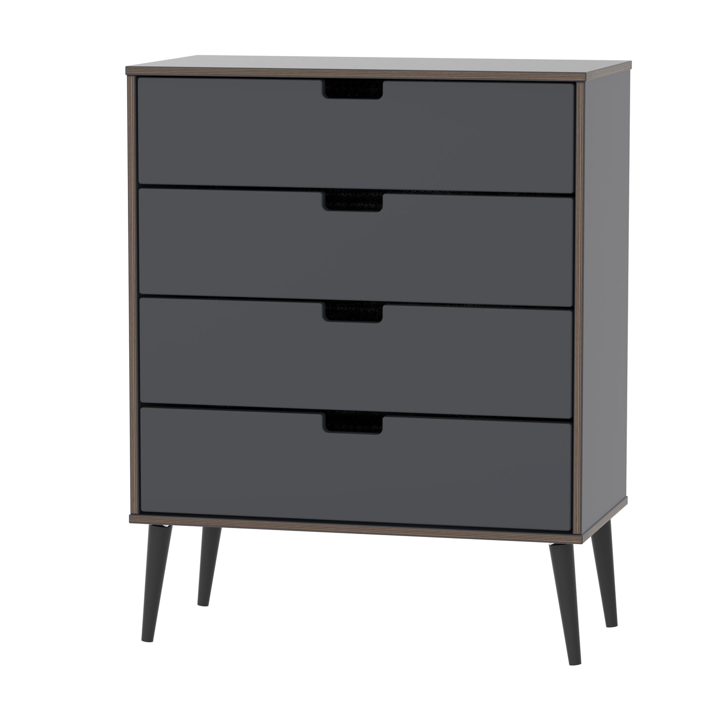Shanghai B Chest of Drawers Dark Grey 4 Drawers 77cm