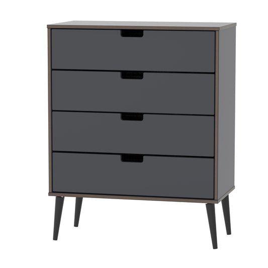 Shanghai B Chest of Drawers Dark Grey 4 Drawers 77cm