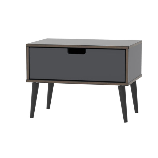 Shanghai B Side Table Dark Grey 1 Drawer 58cm