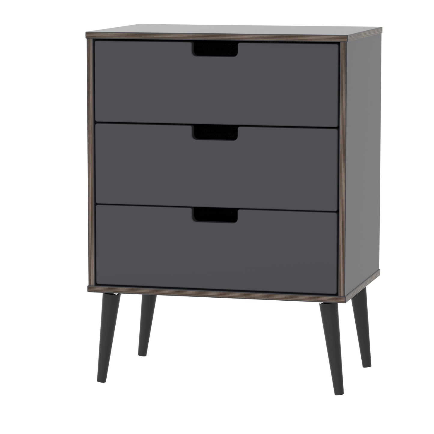 Shanghai B Chest of Drawers Dark Grey 3 Drawers 40cm