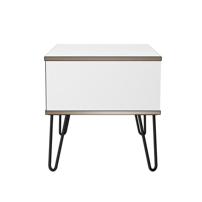 Shanghai C Side Table White 1 Drawer 58cm