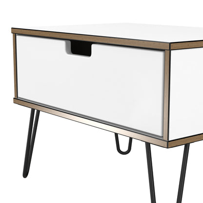 Shanghai C Side Table White 1 Drawer 58cm
