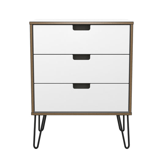 Shanghai C Chest of Drawers White 3 Drawers 58cm