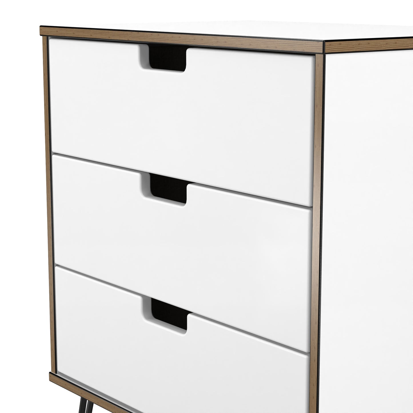Shanghai C Chest of Drawers White 3 Drawers 58cm