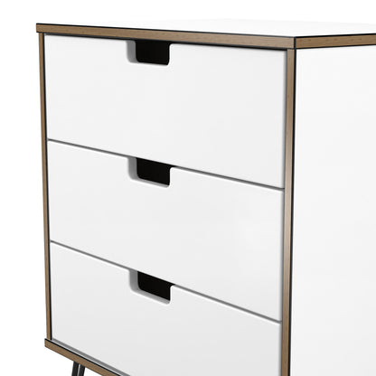 Shanghai C Chest of Drawers White 3 Drawers 58cm