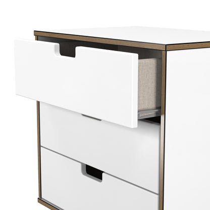 Shanghai C Chest of Drawers White 3 Drawers 58cm