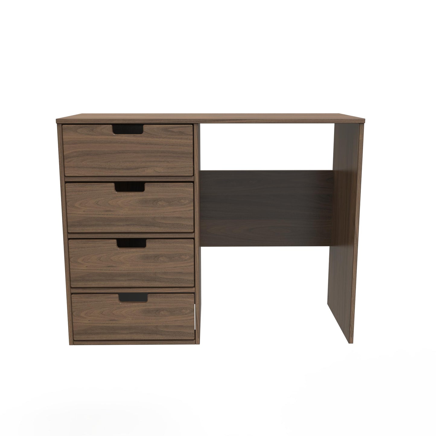 Shanghai C Desk Dark Walnut 4 Drawers 97cm