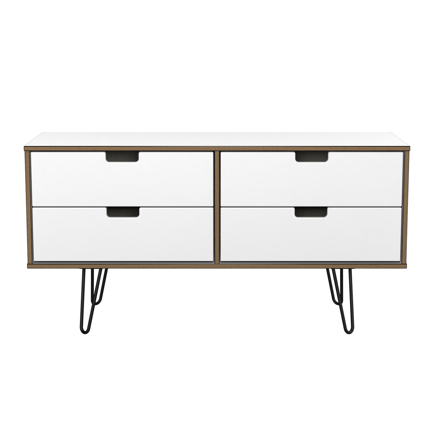 Shanghai C Large Chest of Drawers White 4 Drawers 115cm
