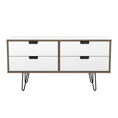 Shanghai C Large Chest of Drawers White 4 Drawers 115cm