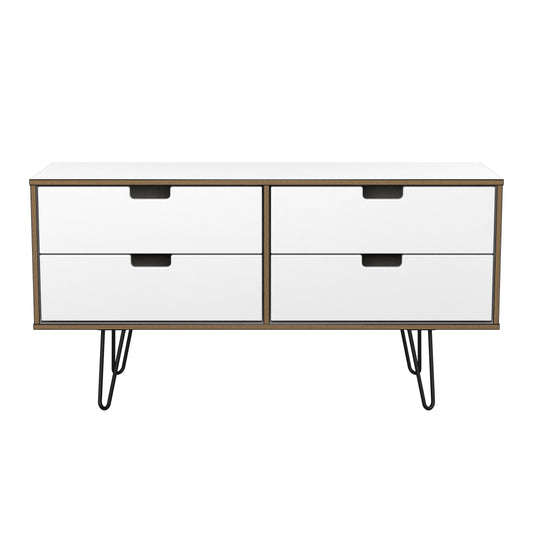 Shanghai C Large Chest of Drawers White 4 Drawers 115cm