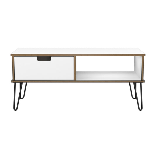 Shanghai C Coffee Table White 1 Shelf 1 Drawer 92cm