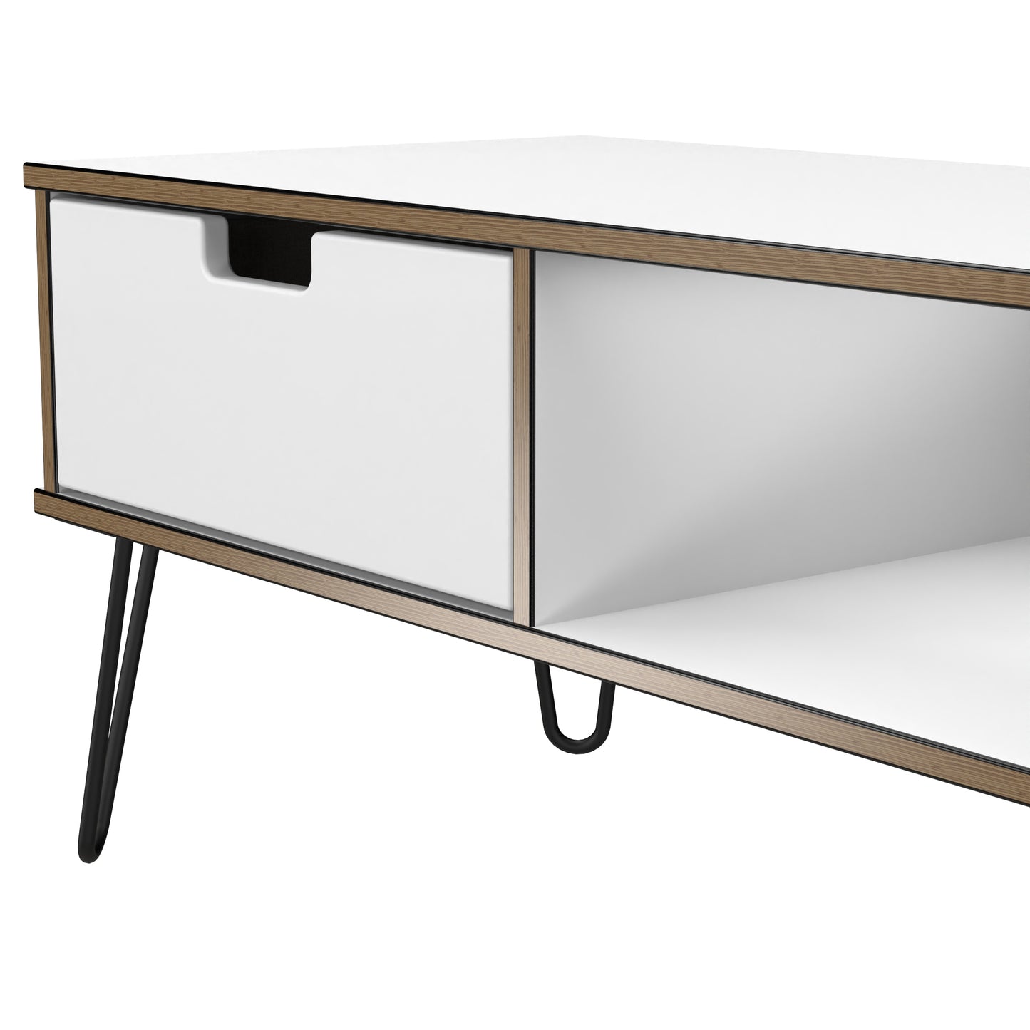 Shanghai C Coffee Table White 1 Shelf 1 Drawer 92cm
