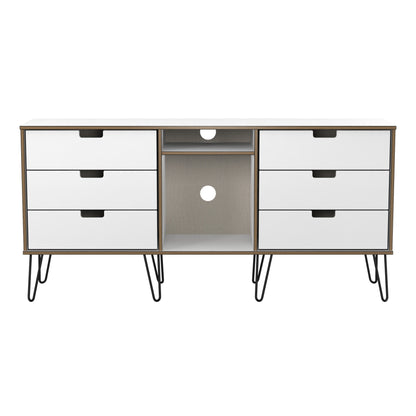 Shanghai C Large Sideboard White 2 Shelves 6 Drawers 152cm