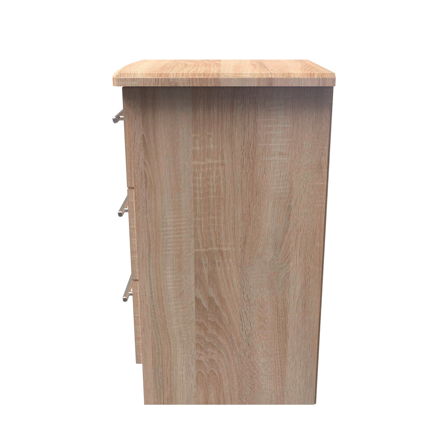 Sherwood Bedside Table Light Oak 3 Drawers 40cm