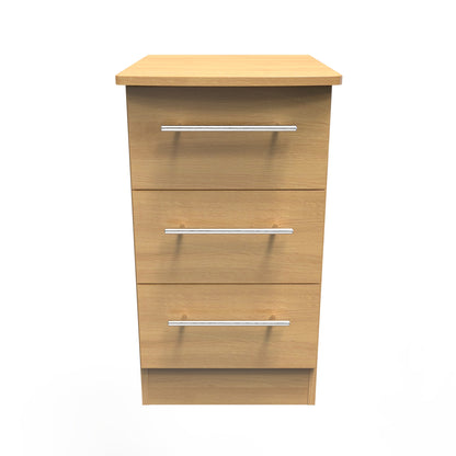 Sherwood Bedside Table Natural 3 Drawers 40cm