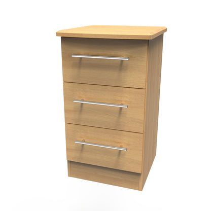 Sherwood Bedside Table Natural 3 Drawers 40cm