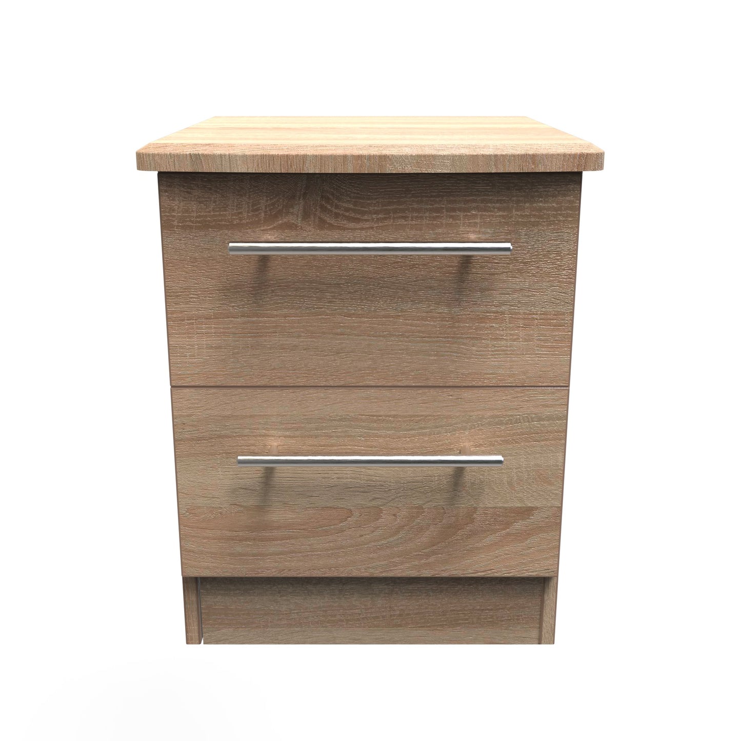 Sherwood Bedside Table Light Oak 2 Drawers 40cm