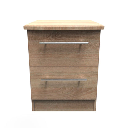 Sherwood Bedside Table Light Oak 2 Drawers 40cm