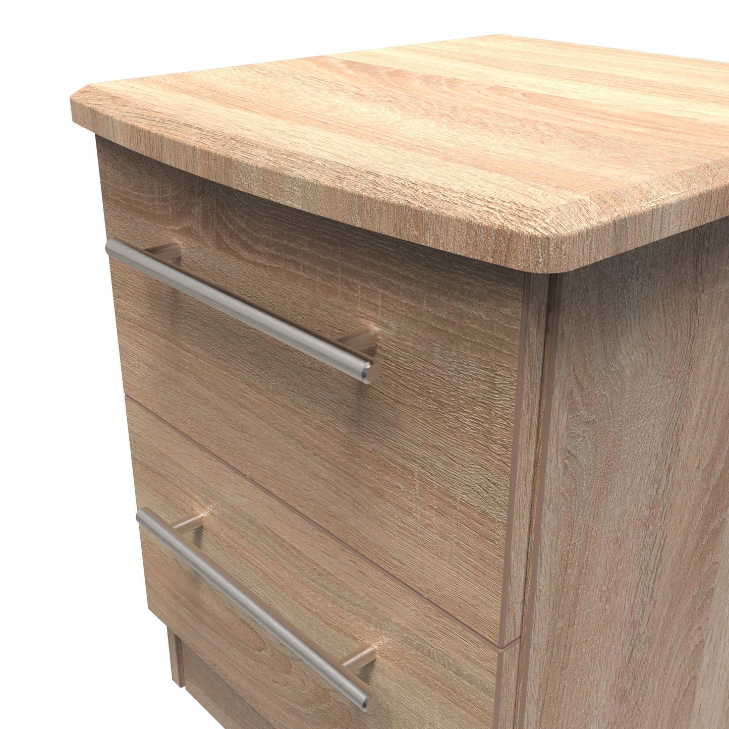 Sherwood Bedside Table Light Oak 2 Drawers 40cm