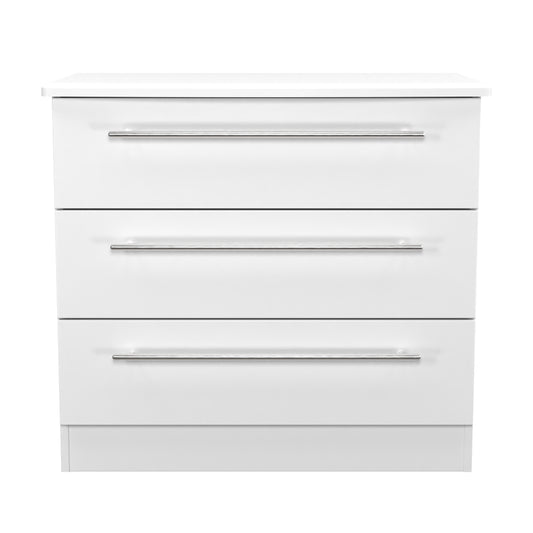 Sherwood Chest of Drawers White 3 Drawers 77cm