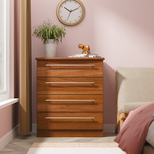 Sherwood Chest of Drawers Walnut 4 Drawers 77cm