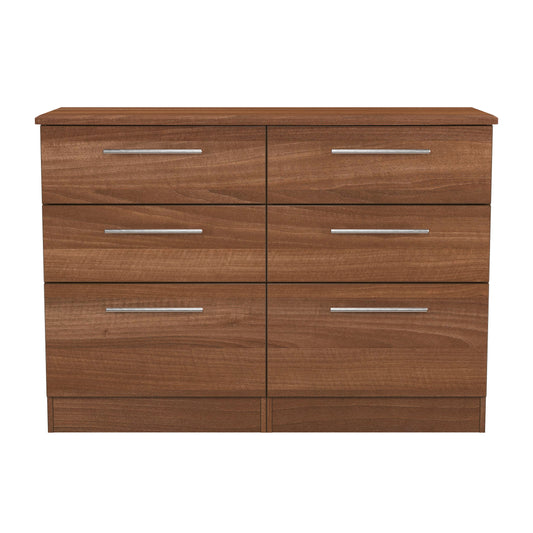 Sherwood Large Chest of Drawers Walnut 6 Drawers 112cm