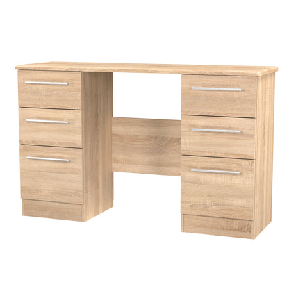 Sherwood Desk Light Oak 6 Drawers 128cm