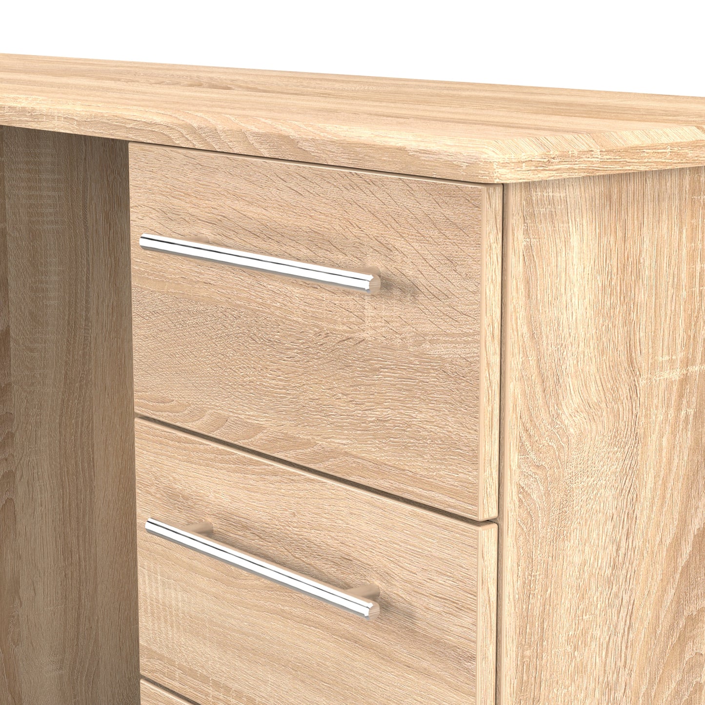 Sherwood Desk Light Oak 6 Drawers 128cm