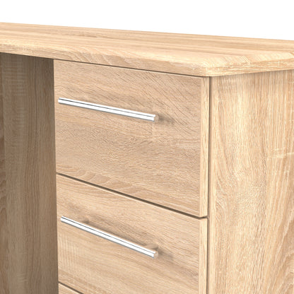 Sherwood Desk Light Oak 6 Drawers 128cm